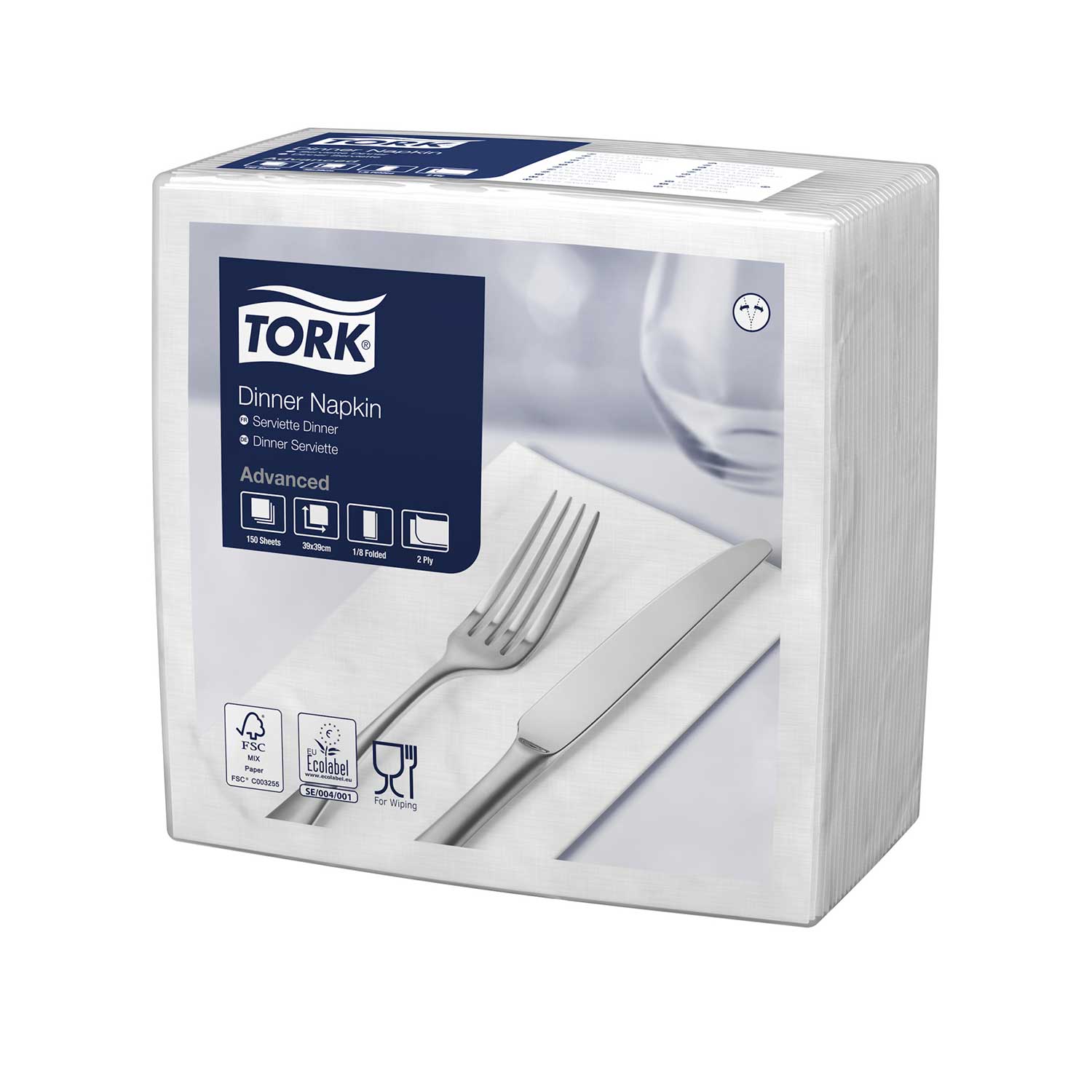 Tork Tork Napkin Dinner 2 Ply White Embossed - CT/1800 Catering & Kitchen Supplies  