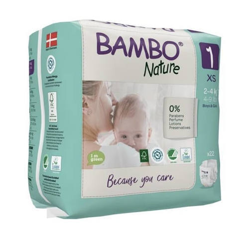 Bambo Nature Bambo Nature Nappies Size 1 2-4kg - CT/132 Healthcare Carton of 132 