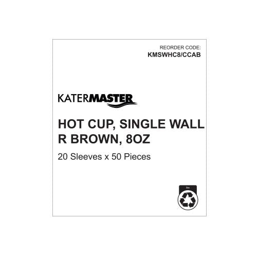 Katermaster Katermaster Hot Cup Single Wall 8oz - CT/1000 Disposable Food Packaging  