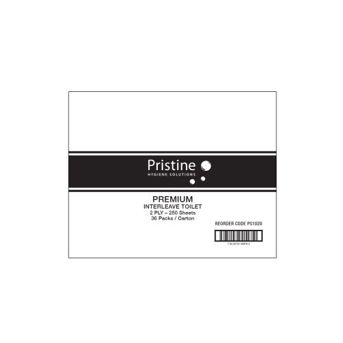 Pristine Premium Soft Interleaved Toilet Tissue 2ply - CT/36 Bathroom Supplies  