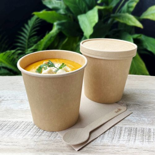 Sustain Sustain Paper Round Bowl/Container Kraft Brown 24oz 115mm - CT/500 Disposable Food Packaging  