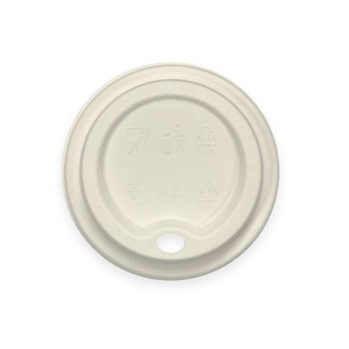 Sustain Sustain Hot Cup Lid White Pulp 12oz/16oz/8oz Wide - CT/1000 Bags & Takeaway  