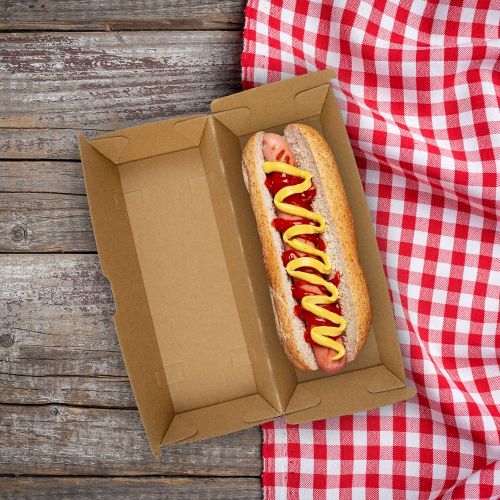 Sustain Sustain Hot Dog Box Brown - CT/200 Disposable Food Packaging  