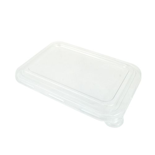 Sustain Sustain PET Lid for Rectangular Container 500-750ml - CT/500 Bags & Takeaway Carton of 500 Clear