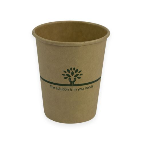 Sustain Sustain Hot Cup Single Wall Aqueous Kraft 6oz - CT/1000 Bags & Takeaway Brown/Green Carton of 1000