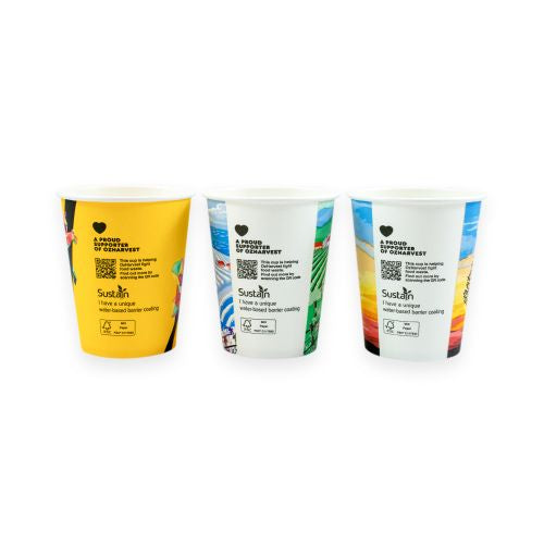 Sustain Aqueous Hot Cup Single Wall 6oz - CT/1000 Disposable Cups  
