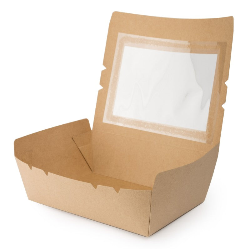 Detpak Detpak Lunch Box Window Large Brown - CT/200 Disposable Food Packaging  