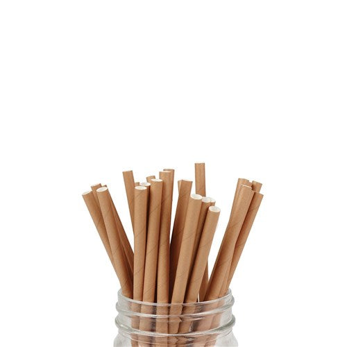 Sustain Sustain Paper Straw Cocktail Kraft Brown 135mm - CT/2500 Disposable Food Packaging  