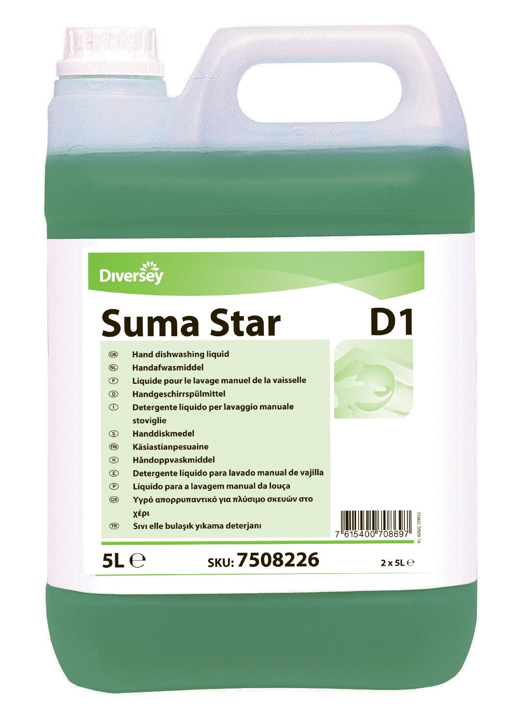 Diversey Diversey Suma Star D1 Hand Dishwashing Detergent 5L - CT/2 Cleaning & Washroom Supplies  