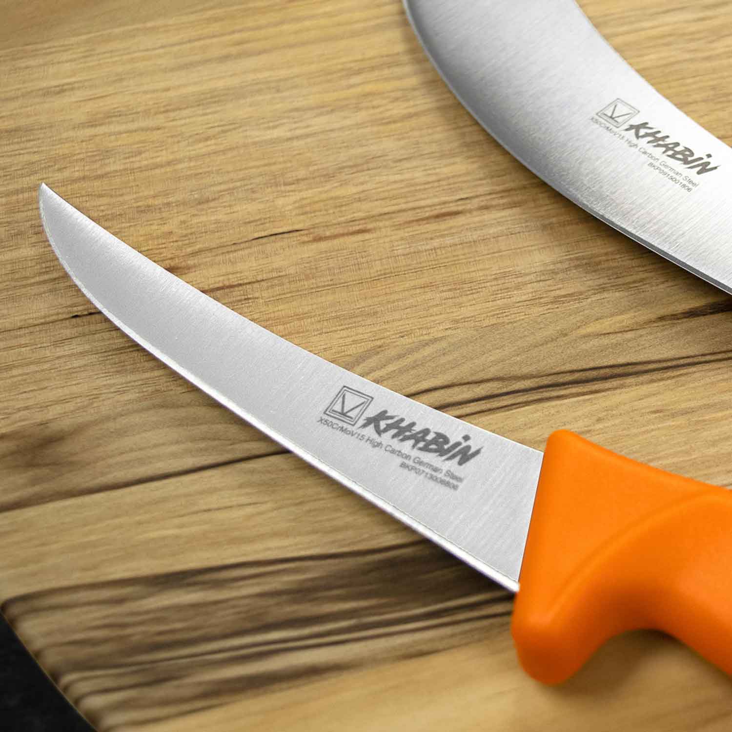 Khabin Khabin Knife Boning Narrow and Curved Orange - Each Kitchen Equipment  