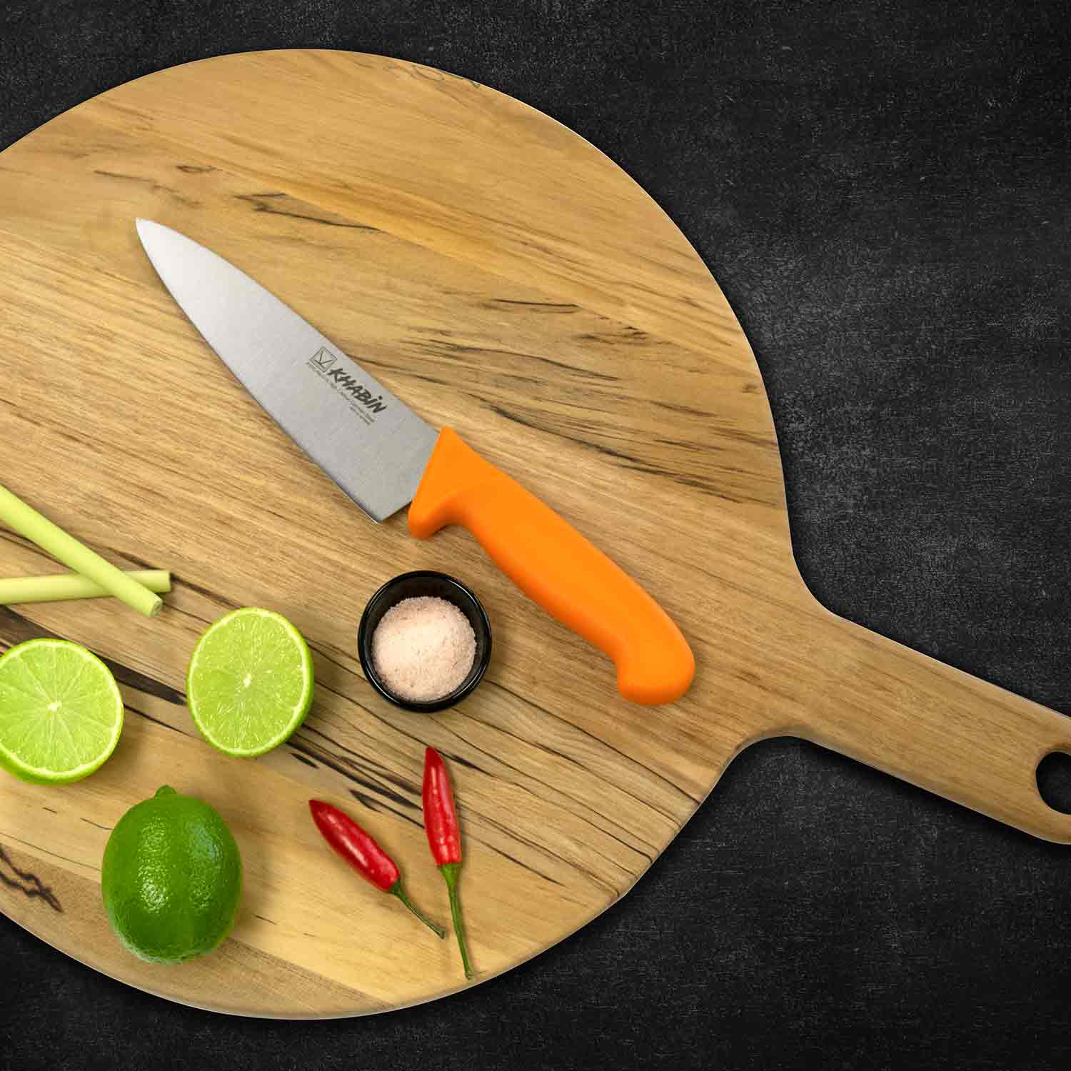 Khabin Khabin Chef's Knife Wide Orange - Each Kitchen Equipment  