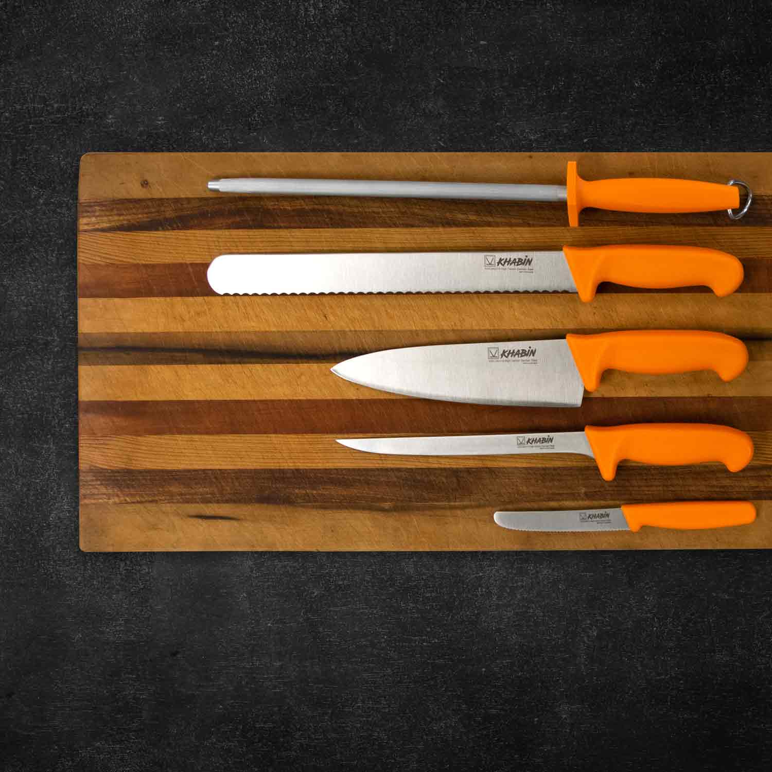 Khabin Khabin Knife Bread or Roast Slice Serrated Orange 12inch - Each Kitchen Equipment  