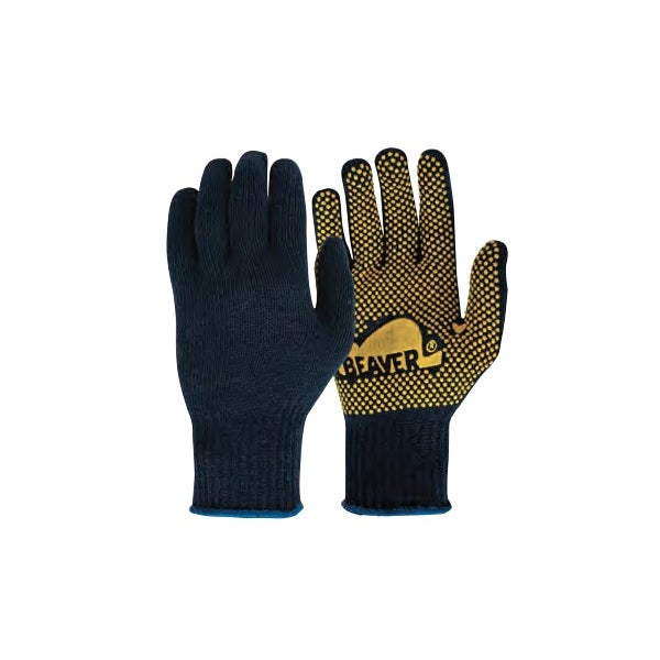 Allcare Glove PolyCotton Polyvinyl Chloride Polka Dots Navy Large - PK/12 Safety & PPE Pack of 12 