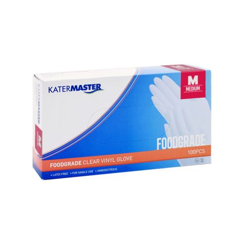 Katermaster Katermaster Glove Vinyl Powdered Clear - BX/100 Safety & PPE  