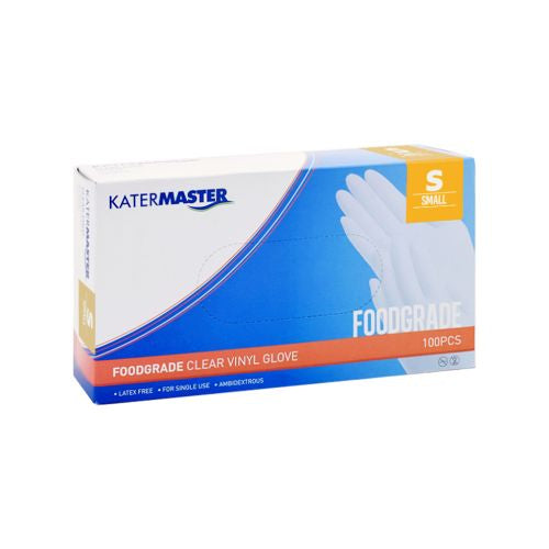 Katermaster Katermaster Glove Vinyl Powdered Clear - BX/100 Safety & PPE Small Box of 100