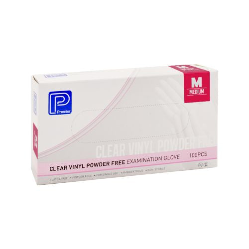 Premier Premier Glove Exam Vinyl Powder free - BX/100 Safety & PPE Medium Box of 100