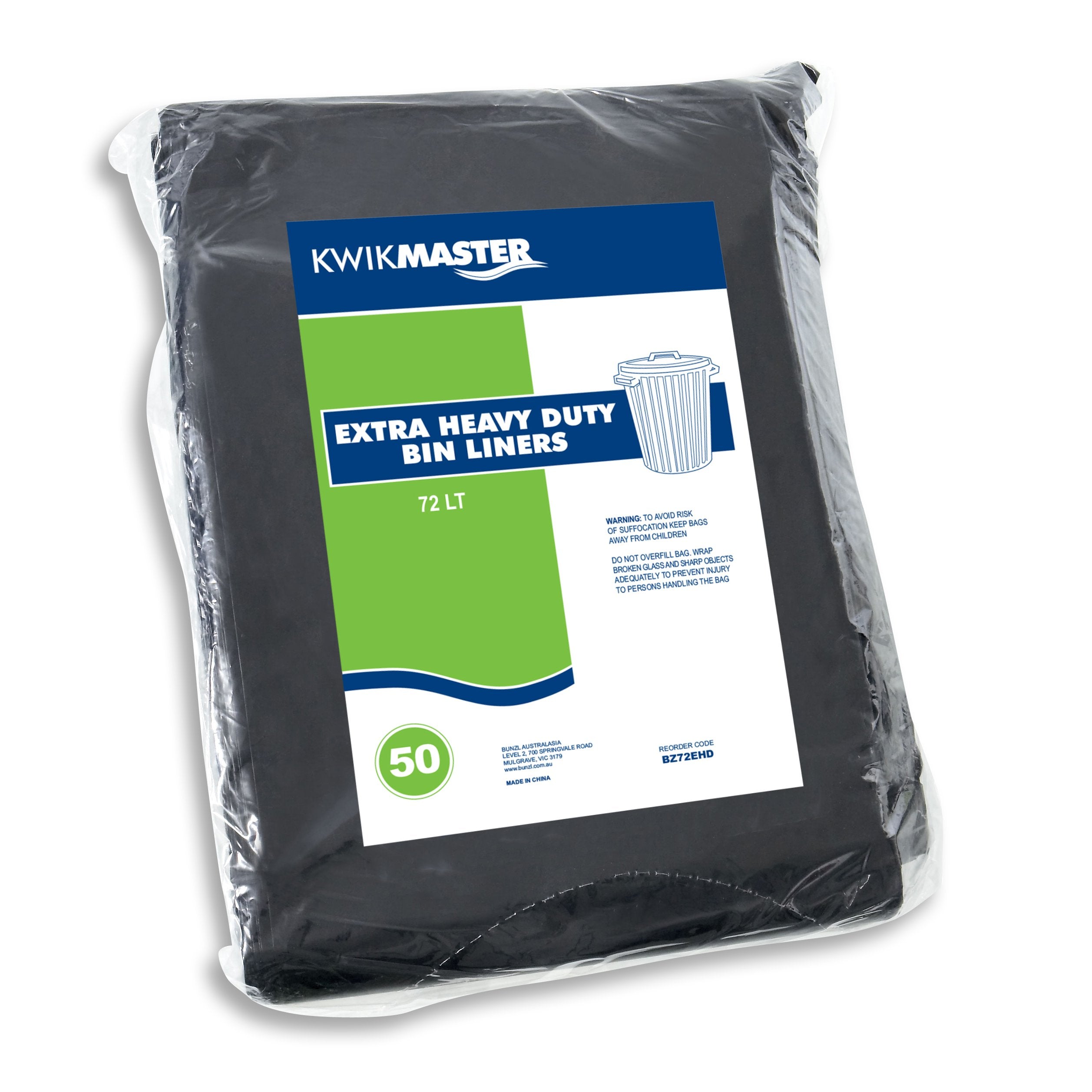 Kwikmaster Kwikmaster Bin Liner Extra Heavy Duty - RO/100 Cleaning Products  