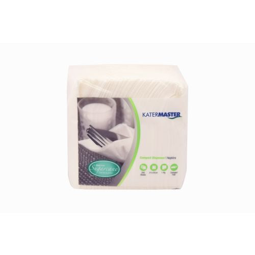 Katermaster Katermaster Sugarcane Dispenser Napkin Compact 1 Ply White - CT/5000 Disposable Food Packaging  