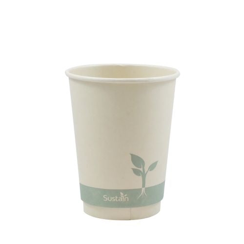 Sustain Sustain Cup Hot Double Walled Bamboo - CT/500 Bags & Takeaway 12oz Carton of 500