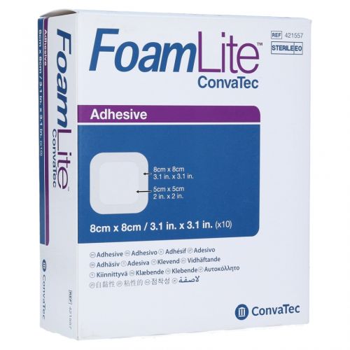 Foam Lite Foam Lite Adhesive Dressing 8x8cm - BX/10 Healthcare  