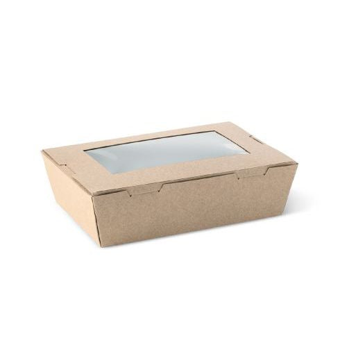 Detpak Lunch Box Window Medium Brown - CT of 200 Bags & Takeaway Carton of 200 