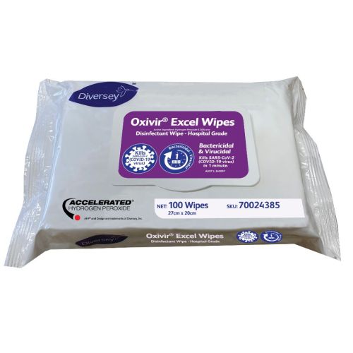 Diversey Diversey Oxivir Excel Wipes - CT/24 Cleaning & Washroom Supplies Carton of 24 