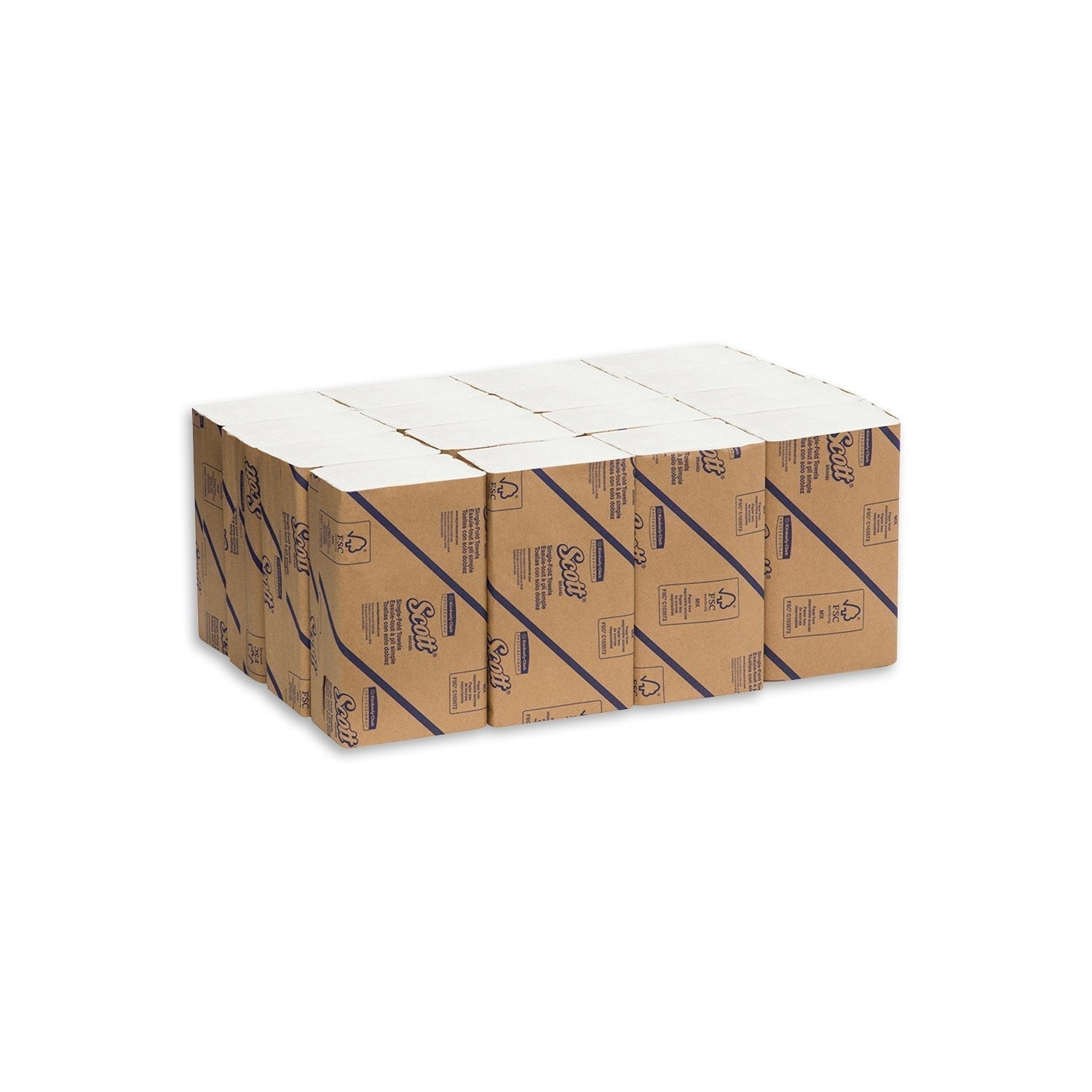 Kimberly-Clark Scott Towel interfold 26.6x23.6cm 250 sheets - CT/16 Bathroom Supplies Carton of 16 