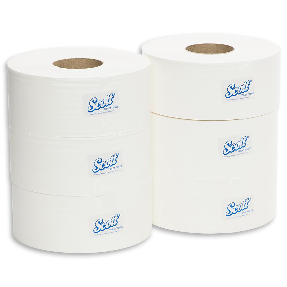Kimberly-Clark Scott Jumbo Toilet Paper Roll 1ply White 600m - CT/6 Cleaning Supplies  