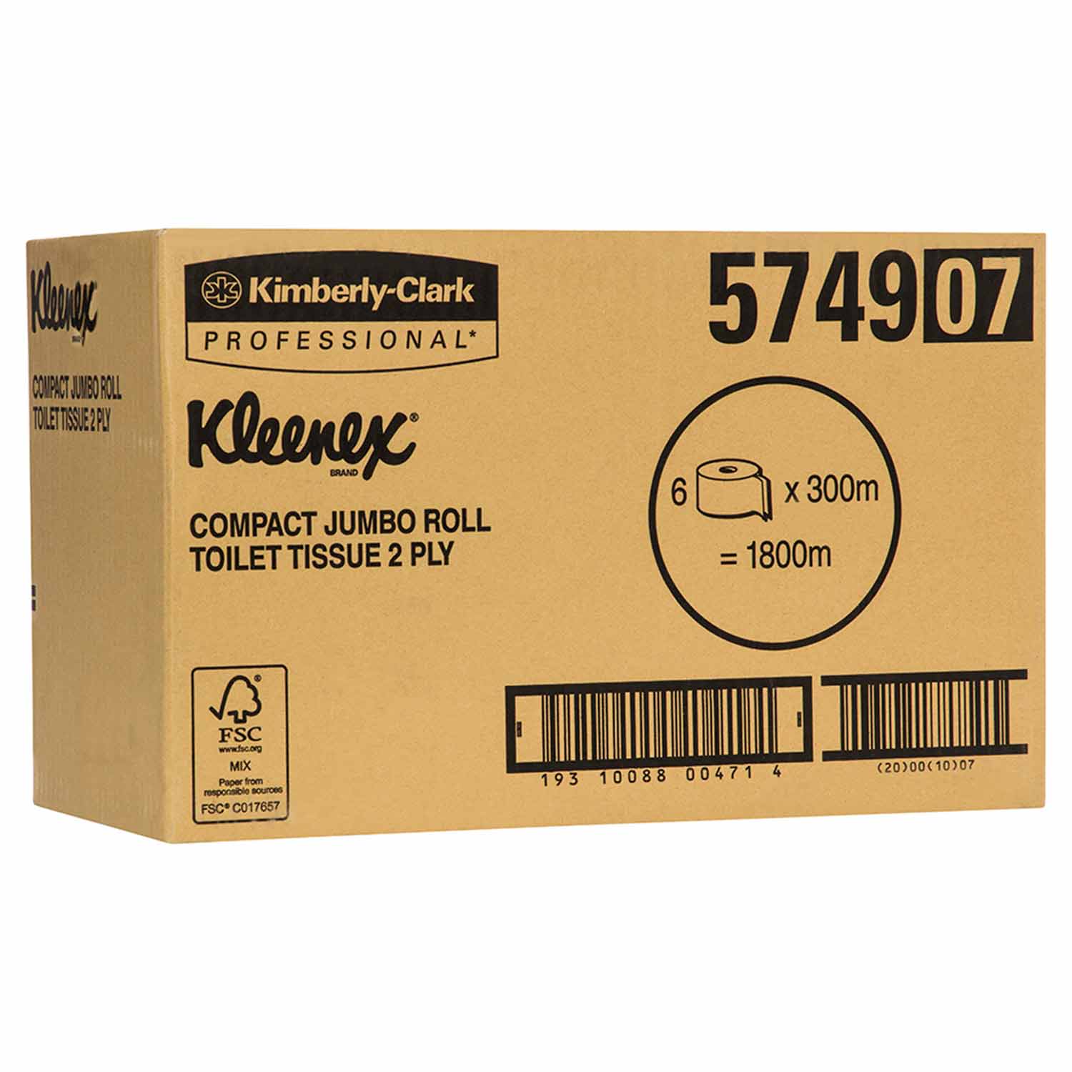 Kimberly-Clark Kleenex Compa Jumbo Toilet Roll Tissues - CT/6 Bathroom Supplies  