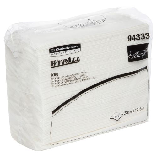 Wypall Kimberly-Clark Wypall x60 Pop-Up Wiper White - CT/12 Cleaning & Washroom Supplies  