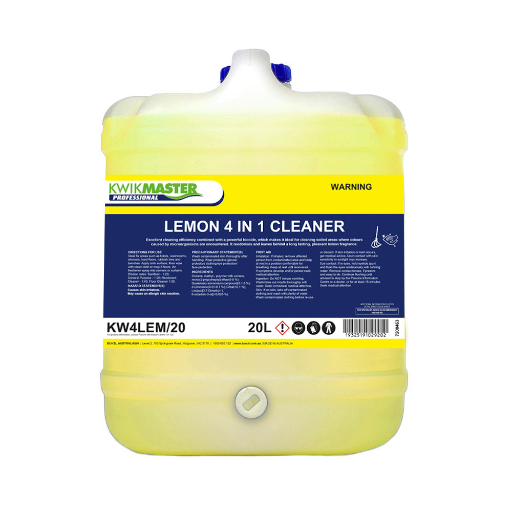 Kwikmaster Professional Kwikmaster Professional 4 In 1 Cleaner Lemon 20L   
