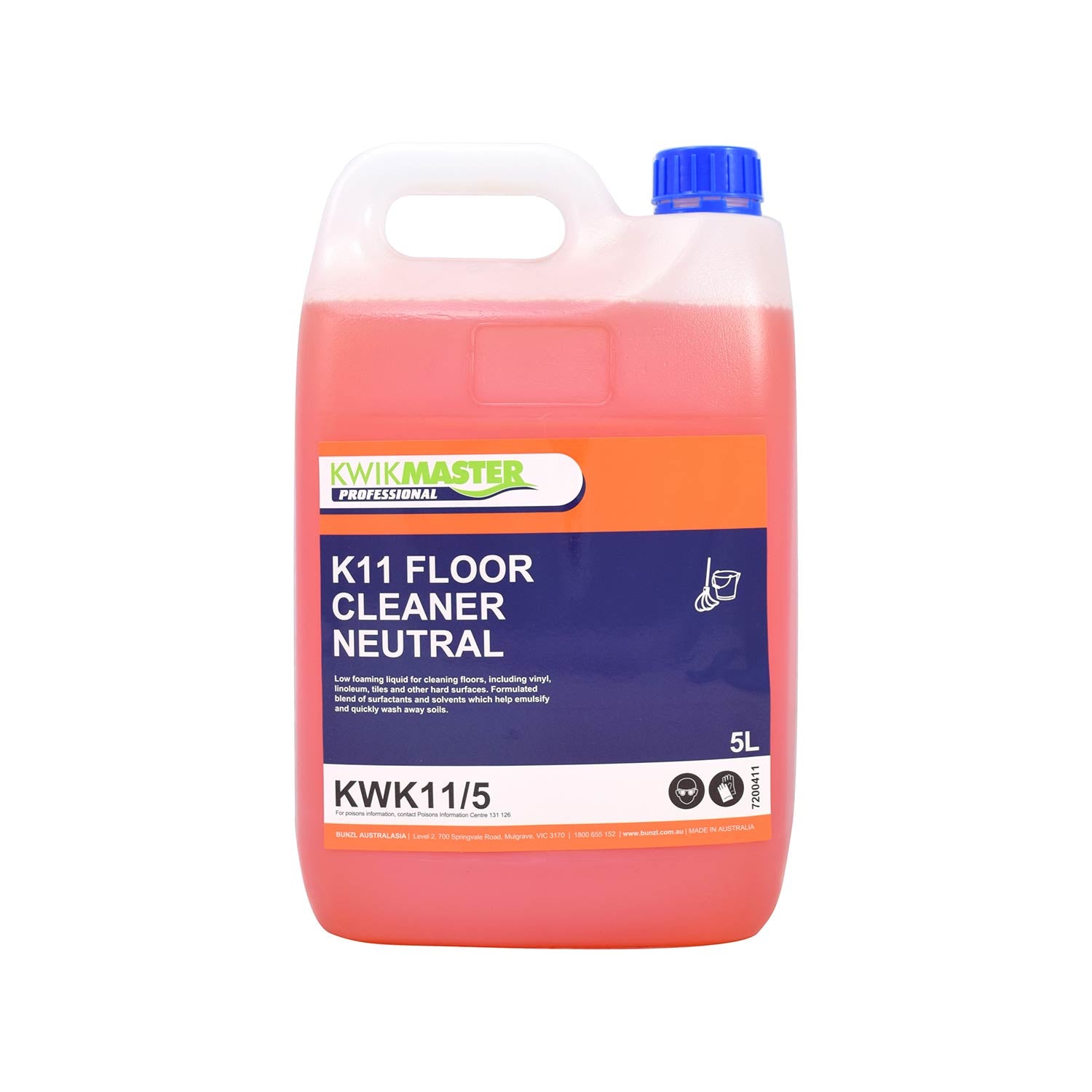 Kwikmaster Professional Kwikmaster Professional K11 Floor Cleaner Neutral 5L - Each Cleaning & Washroom Supplies  