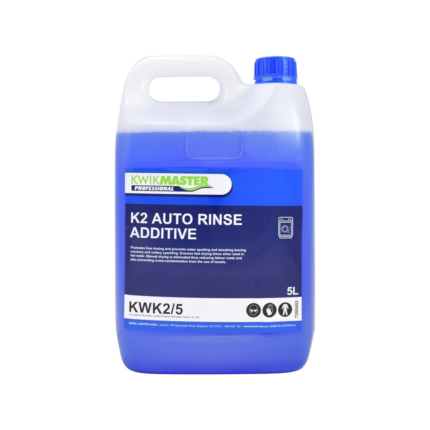 Kwikmaster Professional Kwikmaster K2 Auto Rinse Additive 5L - Each Cleaning & Washroom Supplies  
