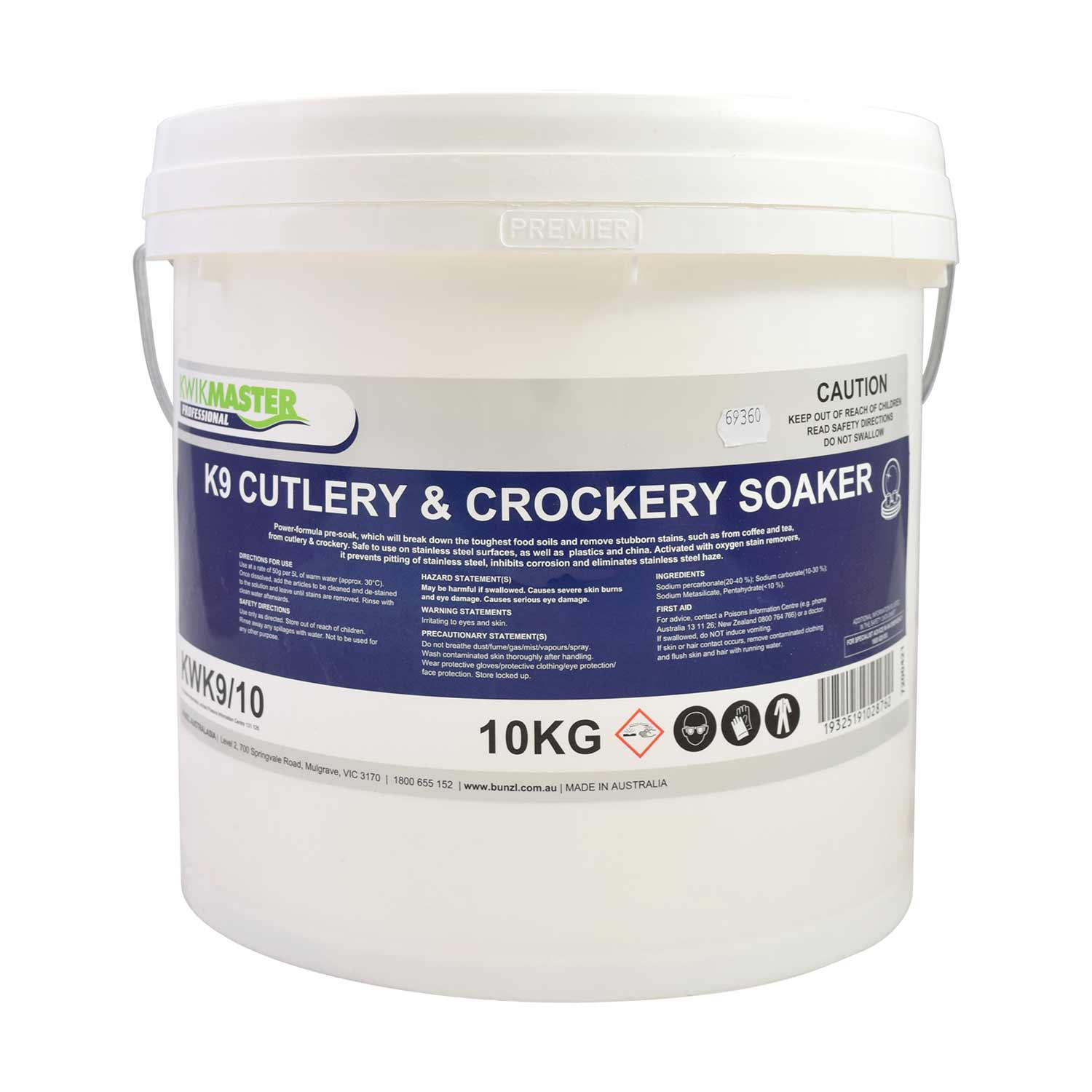 Kwikmaster Professional Kwikmaster K9 Cutlery & Crockery Soaker 10kg Cleaning & Washroom Supplies  