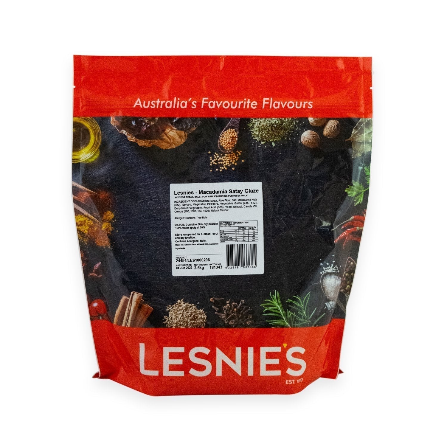 Lesnies Lesnies Macadamia Satay Glaze 2.5kg Food Ingredients Bag of 1 