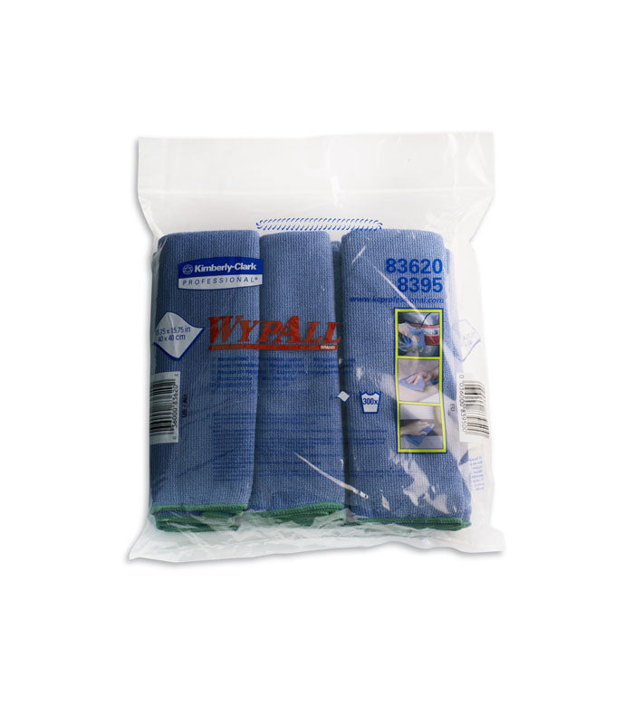 Wypall Kimberly-Clark Wypall Microfibre Cloth M/Ban Blue 4x6 - CT/24 Cleaning & Washroom Supplies  