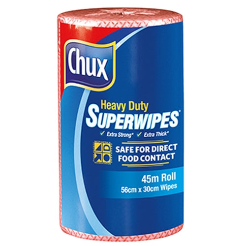 Clorox Clorox Chux Superwipes Heavy Duty Roll Red 45m - CT/6 Cleaning & Washroom Supplies  