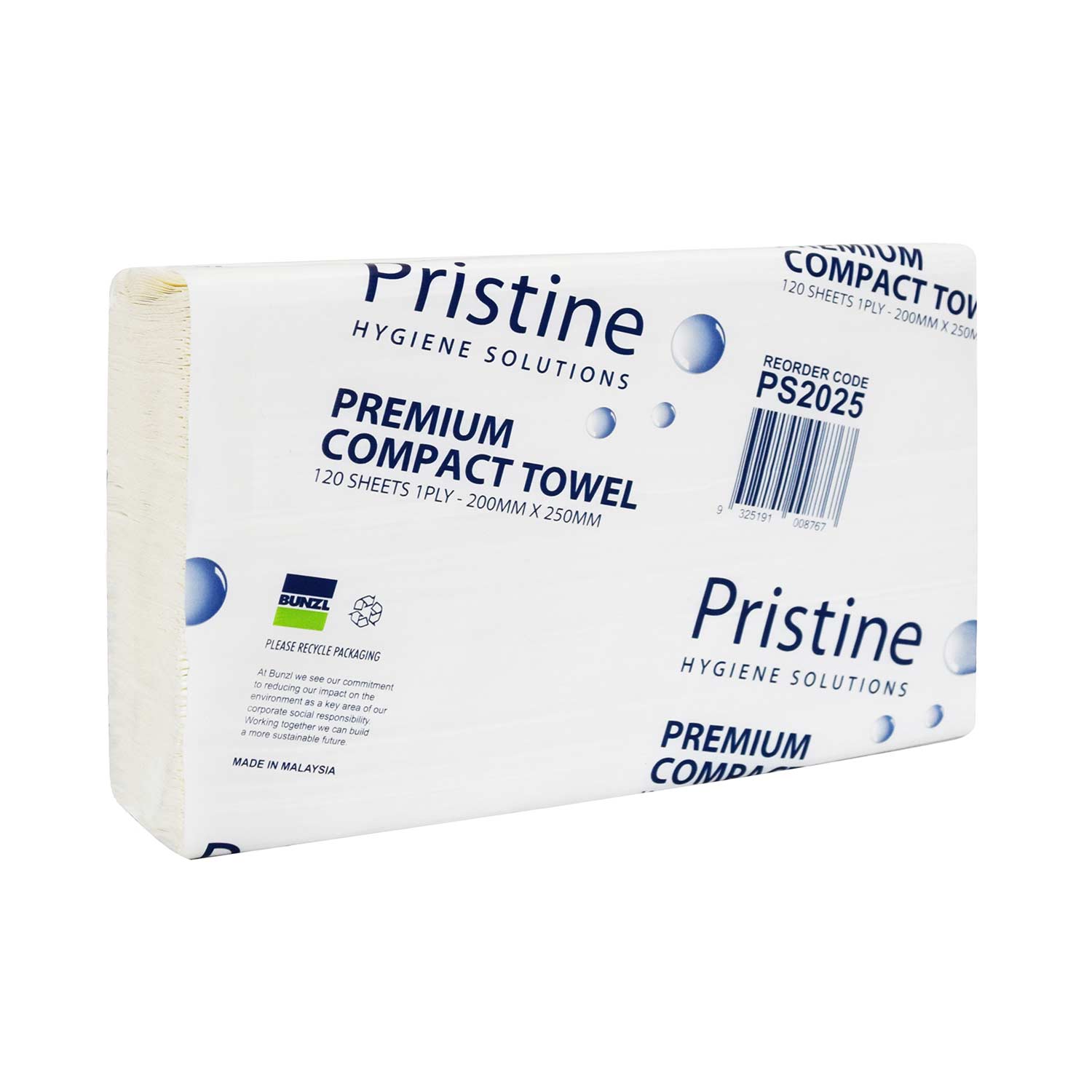 Pristine Premium Comp Interleaved Hand Towel 120sh - CT/20 Bathroom Supplies  