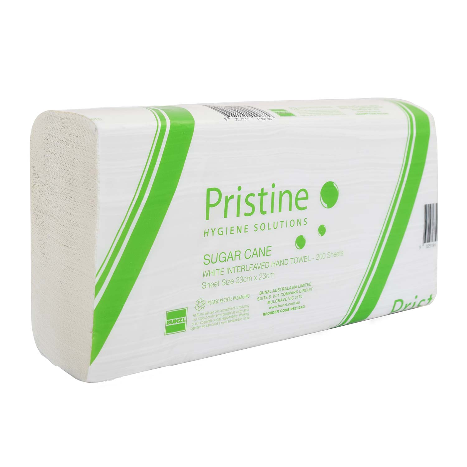 Pristine Sugarcane Slimfold Towel 200sht - CT/16 Bathroom Supplies  