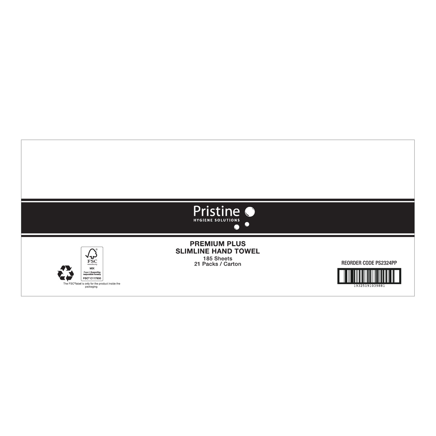 Pristine Pristine Premium Plus Slimline Hand Towel - CT/21 Cleaning & Washroom Supplies  