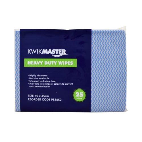 Kwikmaster Kwikmaster Wipe Heavy Duty - CT/250 Cleaning Supplies 60x45cm Pk/25 Carton of 250