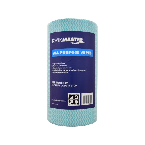 Kwikmaster Kwikmaster Cleaning Wipes All Purpose Roll Green 30cm x60M - CT/6 Cleaning & Washroom Supplies  