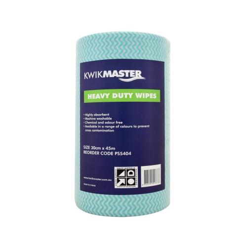 Kwikmaster Kwikmaster Wipe Heavy Duty - CT/6 Cleaning Supplies 30cmx45m Rl/90 Green