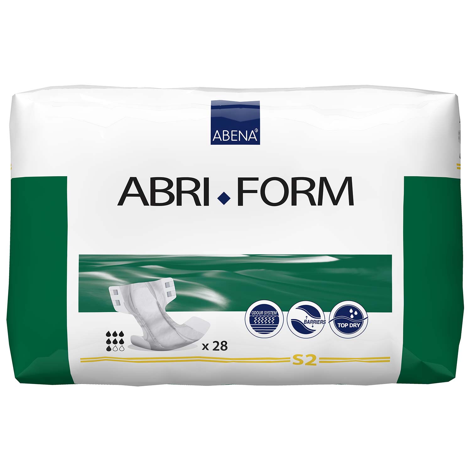 Abena Abri-Form Comfort S2 Yellow 1500ml 60-85cm - CT of 84 Pads, Diapers And Protectors  