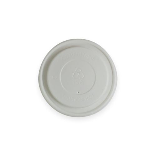 Sustain Sustain PLA Lid To Suit Round Paper Bowl 8oz 90mm - CT/1000 Disposable Food Packaging Carton of 1000 