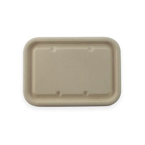 Sustain Sustain Sugarcane Lid Natural For Rectangular Container 500-1000ml - CT/500 Disposable Food Packaging Carton of 500 