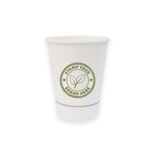 Sustain Sustain Hot Cup Single Wall Paper/BioPBS White 8oz - CT/1000 Disposable Food Packaging Carton of 1000 
