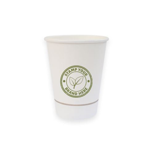 Sustain Sustain Hot Cup Single Wall Paper/BioPBS White 12oz - CT/1000 Disposable Food Packaging Carton of 1000 