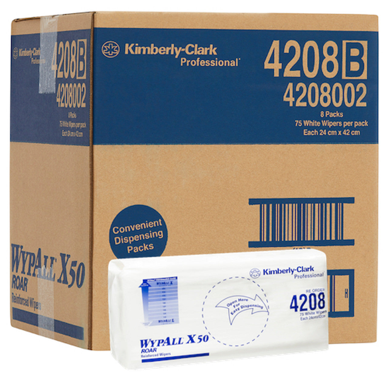 Wypall Kimberly-Clark Wypall x50 Reinforced Wiper Sheets White - CT/600 Cleaning & Washroom Supplies  