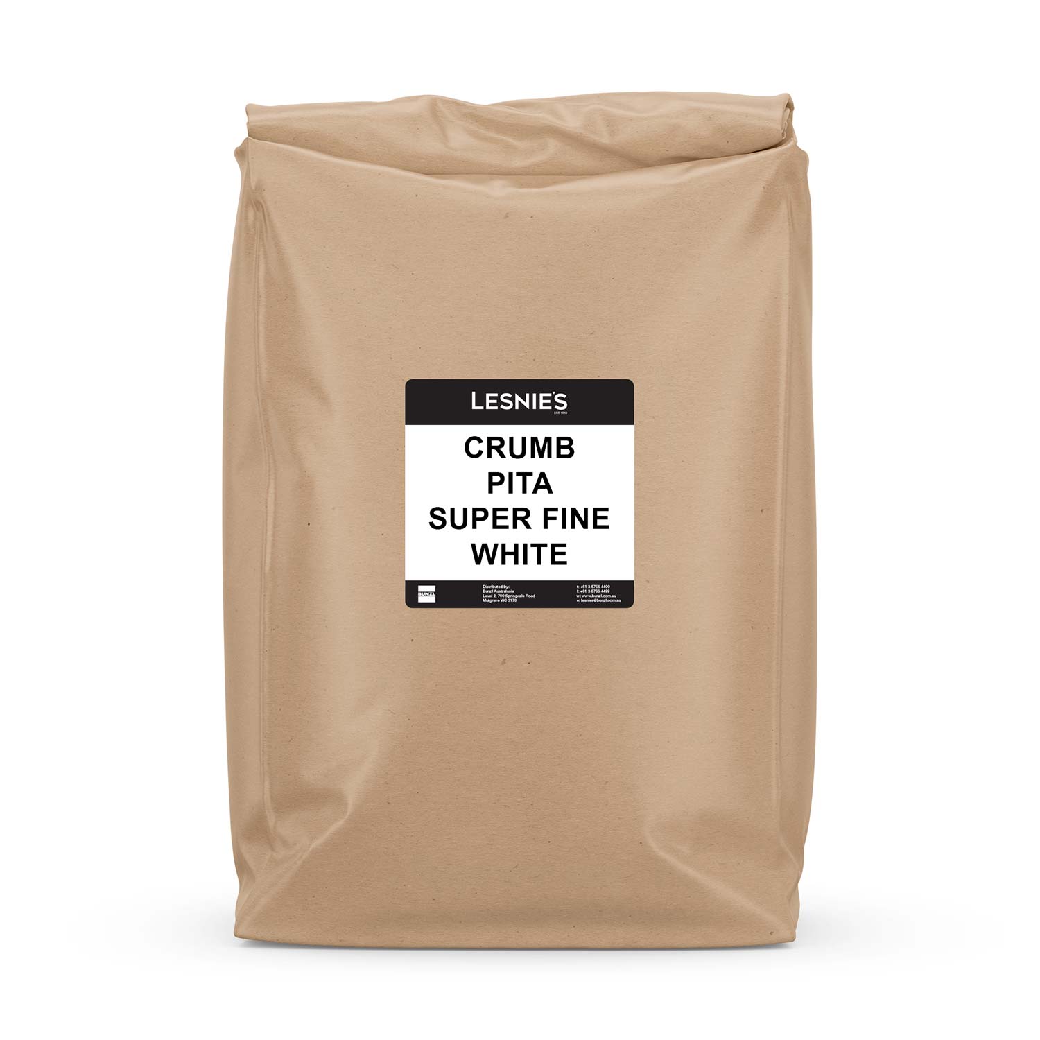 Lesnies Crumb Pita Super Fine White 10kg Cooking Ingredients And Sauces  